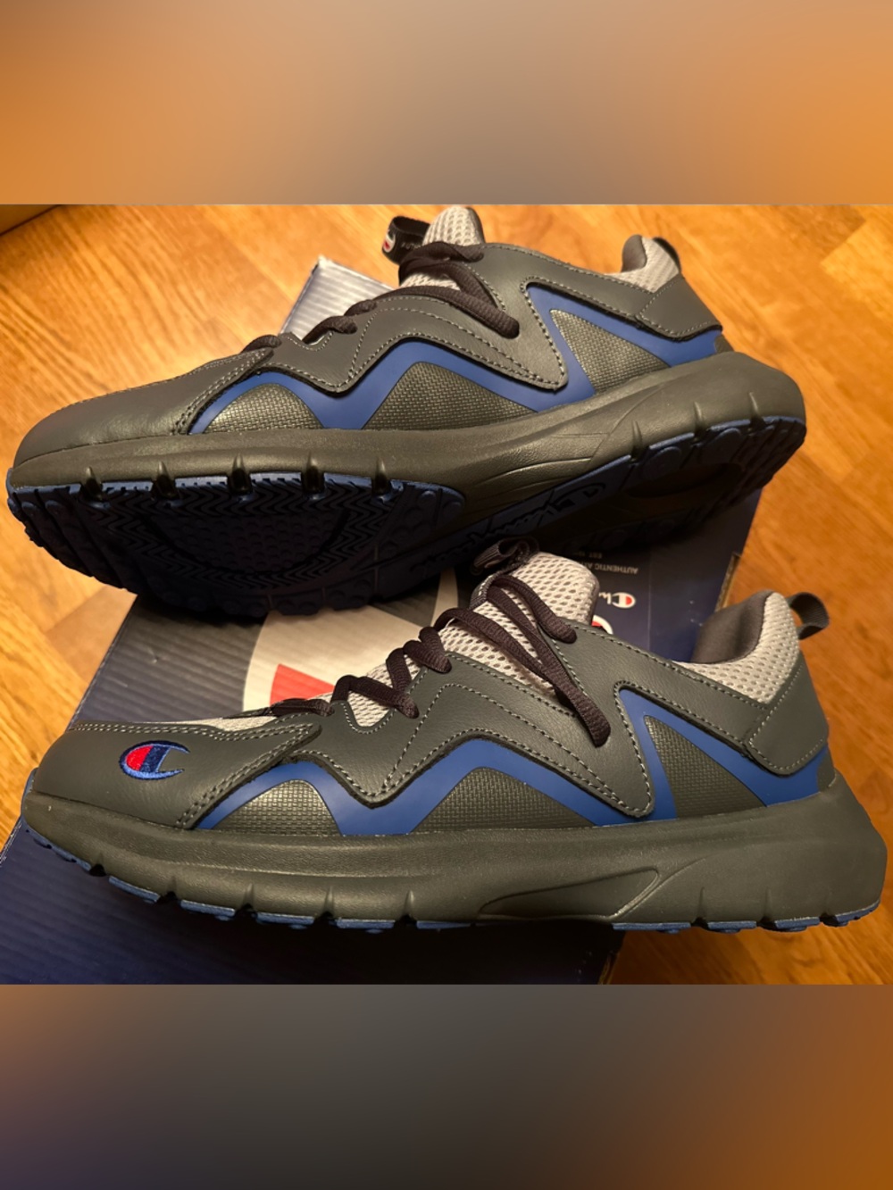 Champion Gray and Black Mesh Athletic Sneakers - Picture 2 of 5